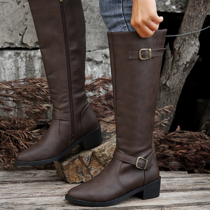 Lucinda | Buckle-Detail Knee-High Boots