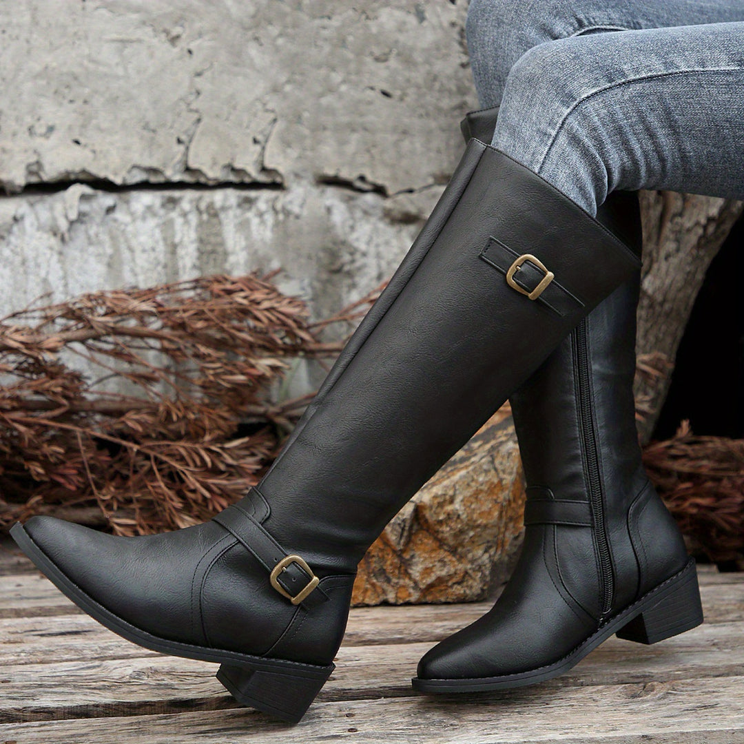 Lucinda | Buckle-Detail Knee-High Boots