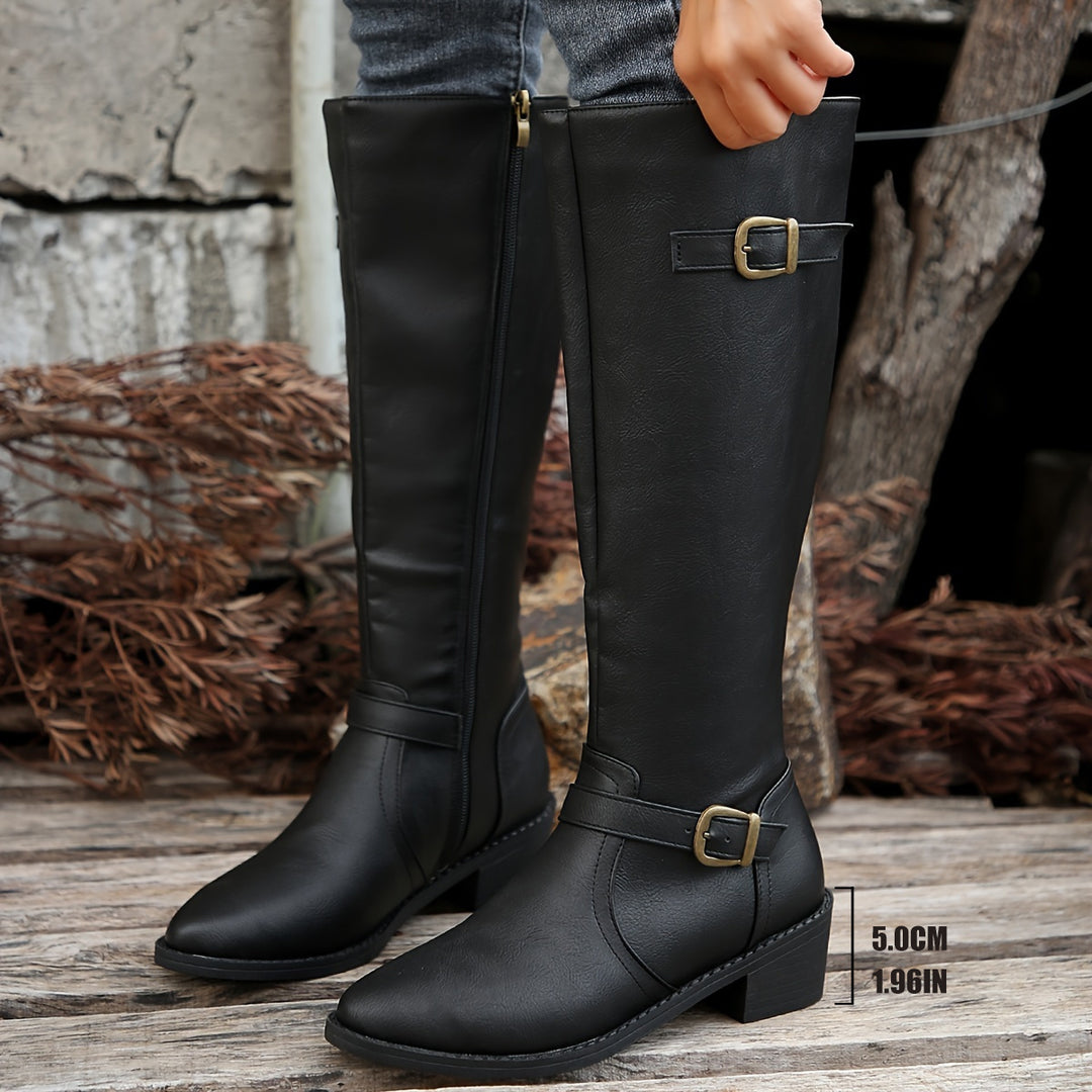 Lucinda | Buckle-Detail Knee-High Boots