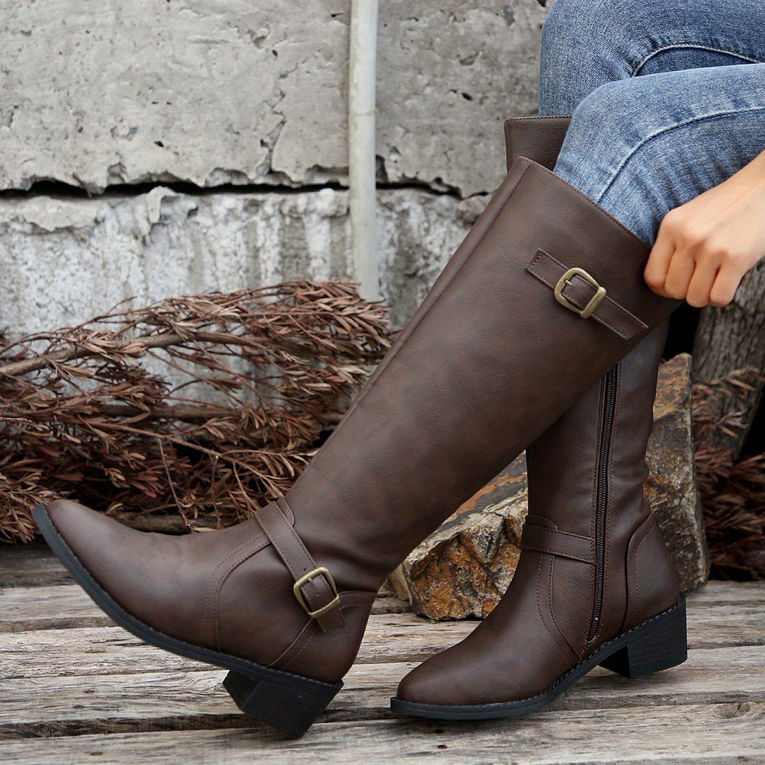 Lucinda | Buckle-Detail Knee-High Boots