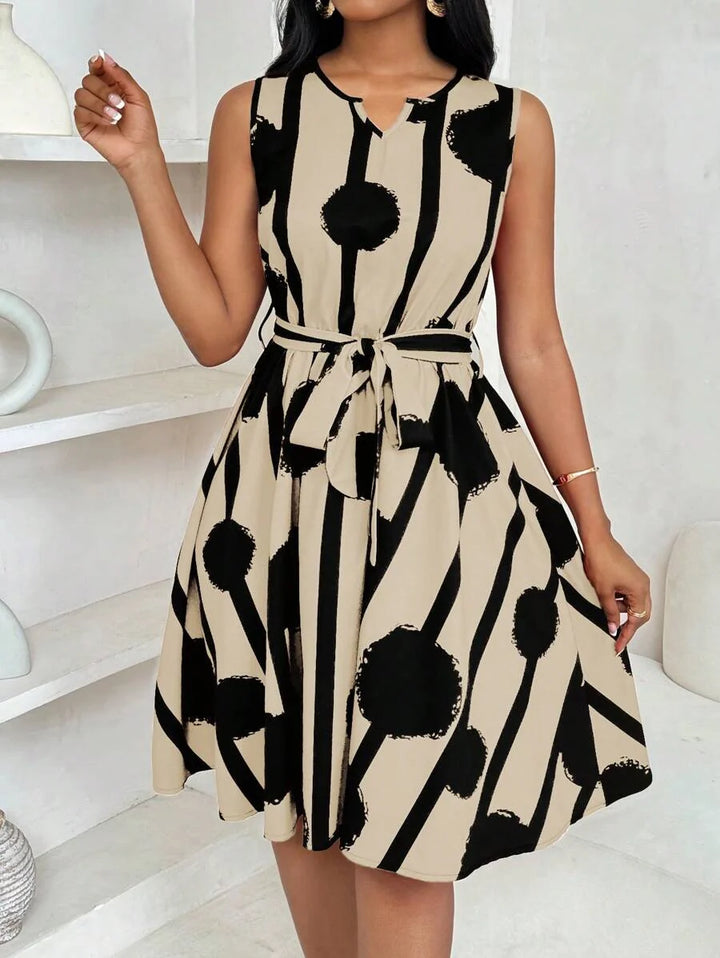 Genevieve | Belted Sleeveless Mini Dress