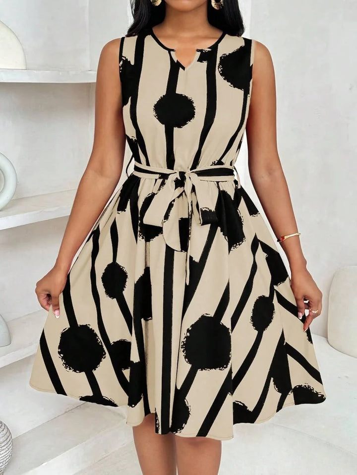 Genevieve | Belted Sleeveless Mini Dress