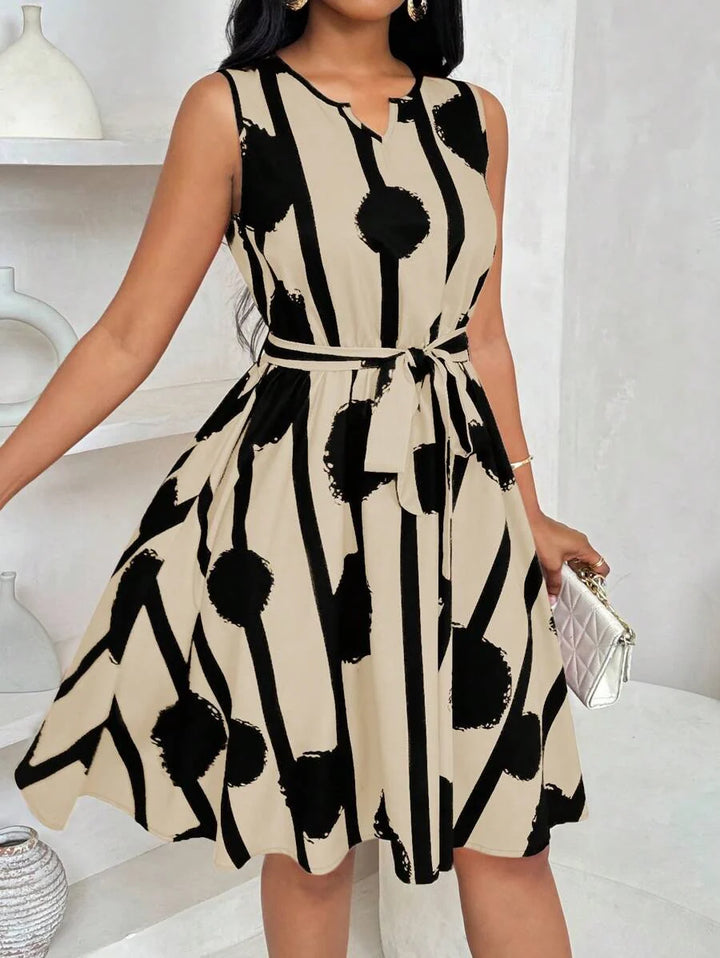 Genevieve | Belted Sleeveless Mini Dress