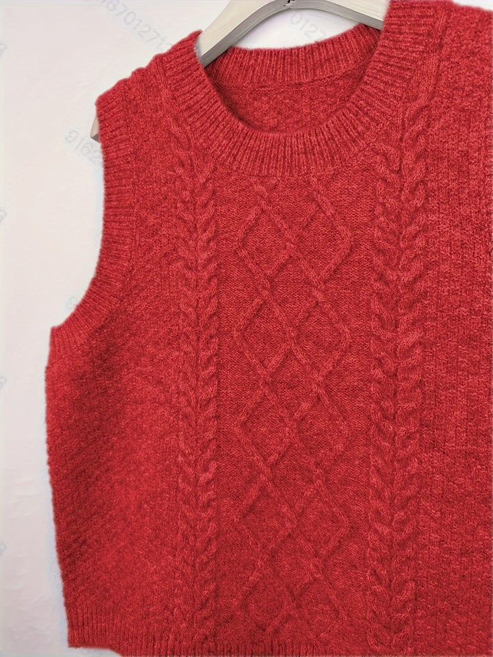Tabitha | Cable-Knit Sleeveless Sweater Vest