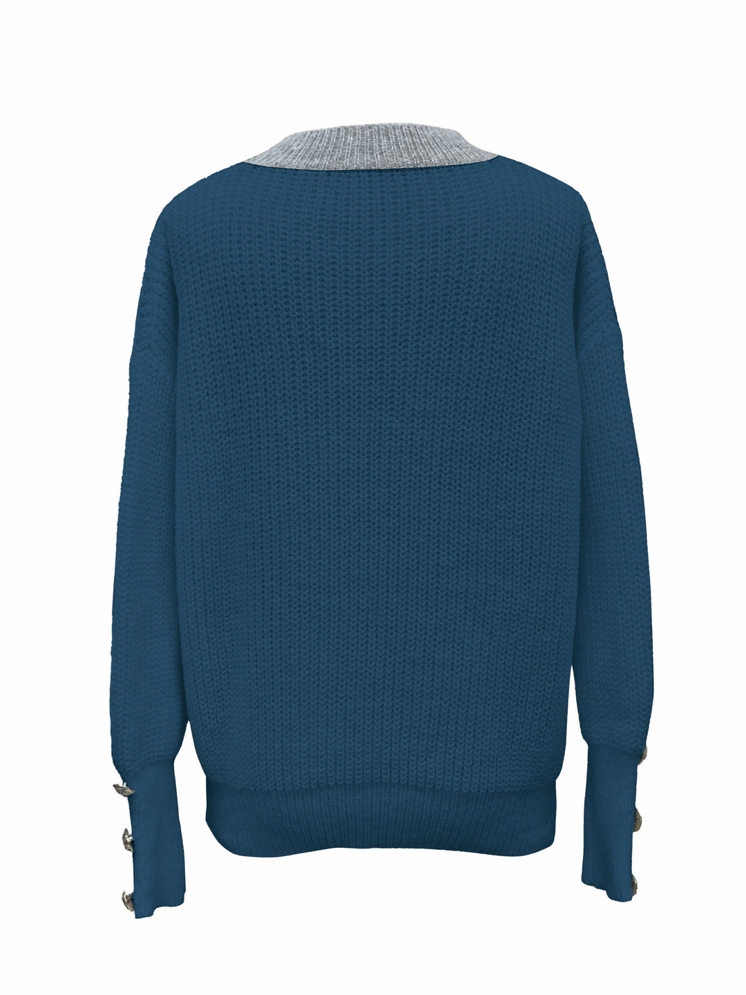 Hazel | Button-Henley V-Neck Sweater
