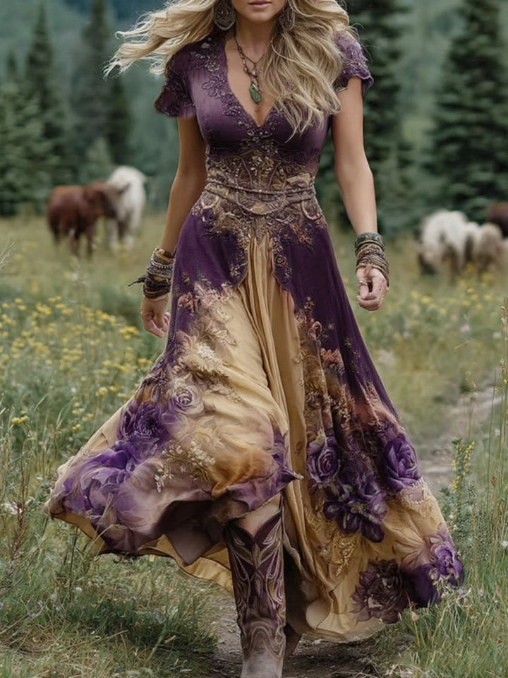 Natalie | Classic Vintage Floral Maxi Dress