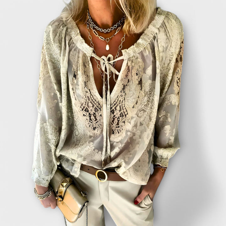 Seraphina | Flowy Tie-Neck Blouse