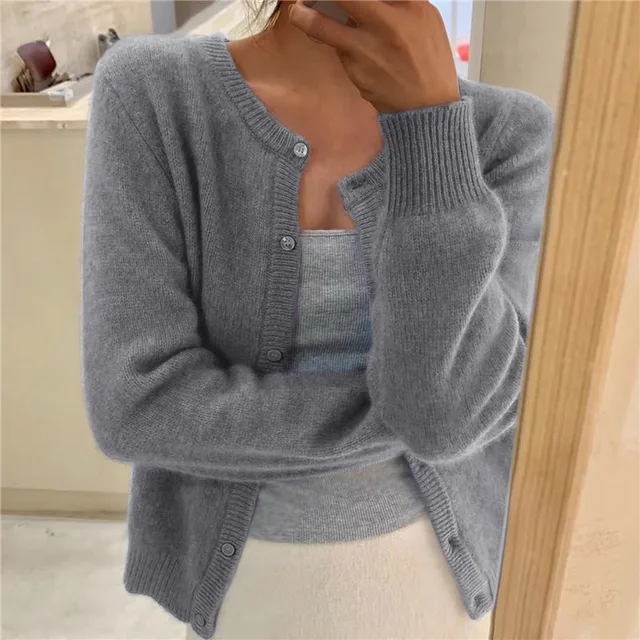 Ingrid | Soft Round-Neck Cardigan