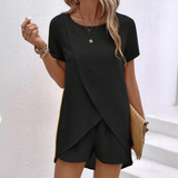 Delilah | Elegant Summer Slit Shirt Set
