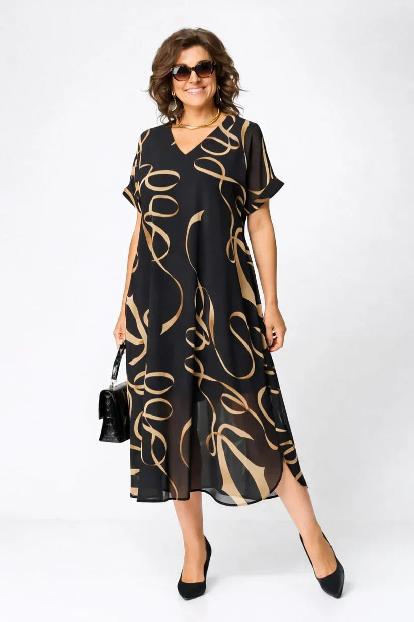 Valencia | Stylish V-Neck Mid Sleeve Dress