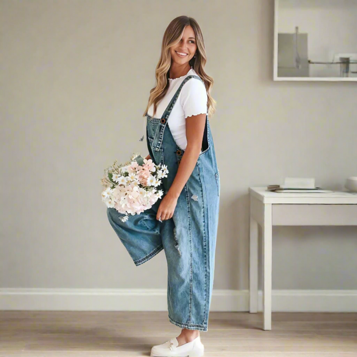 Carmelita | Premium Vintage Style Plain Jumpsuit