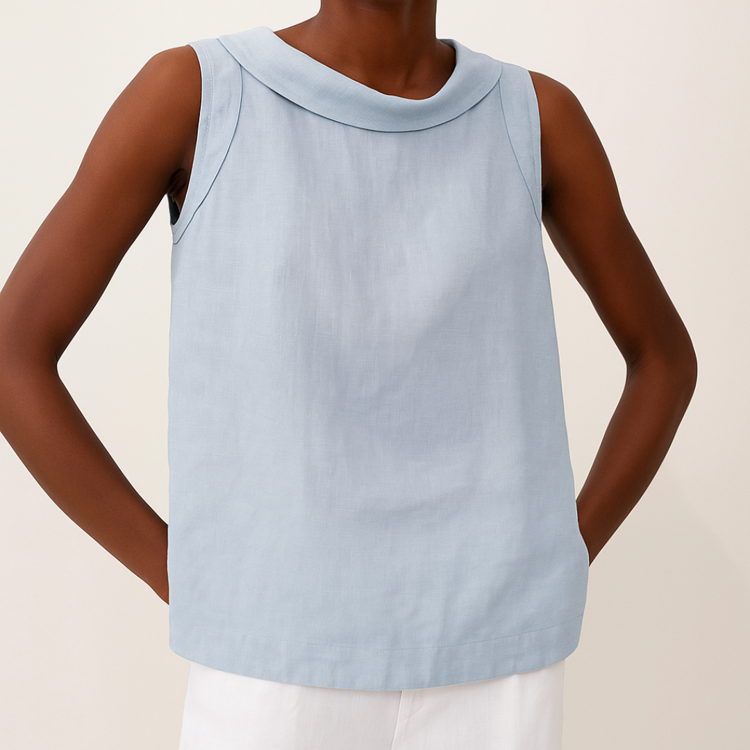 Mabel | Casual Sleeveless Roll Collar Top