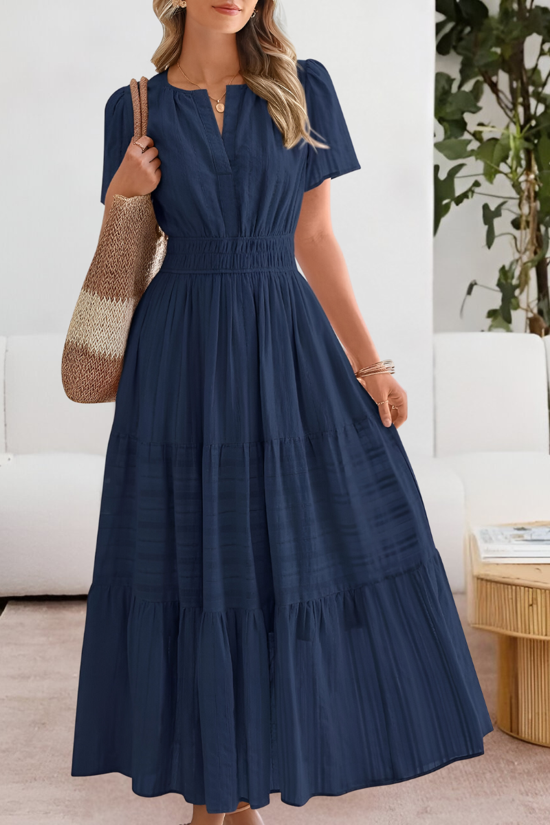 Cassandra | Tiered Flutter-Sleeve Midi Dress