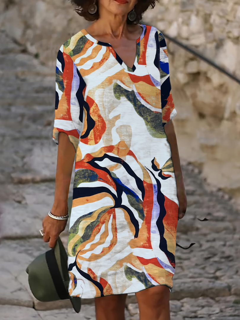 Alessia | Stylish Multicolor Mid Sleeve Dress