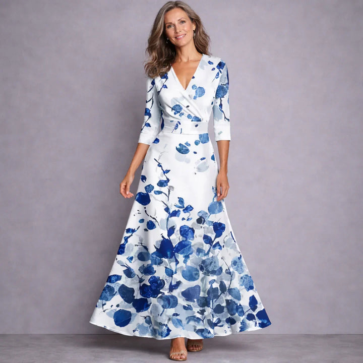 Carissa | Elegant Mid Sleeve Maxi Dress