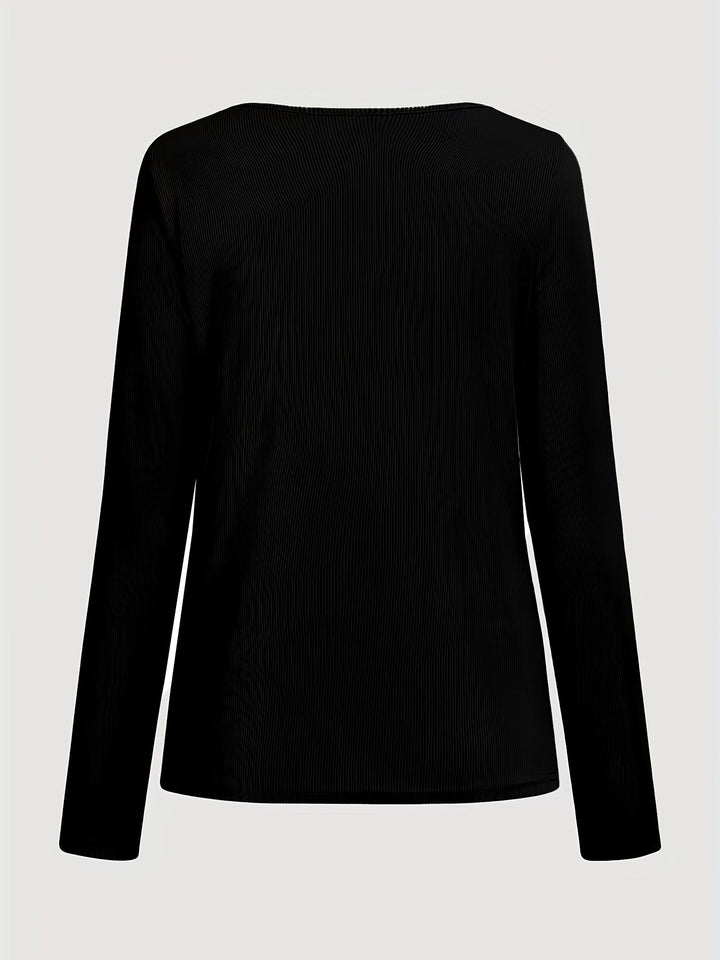 Priscilla | Ribbed Zip-Neck Top