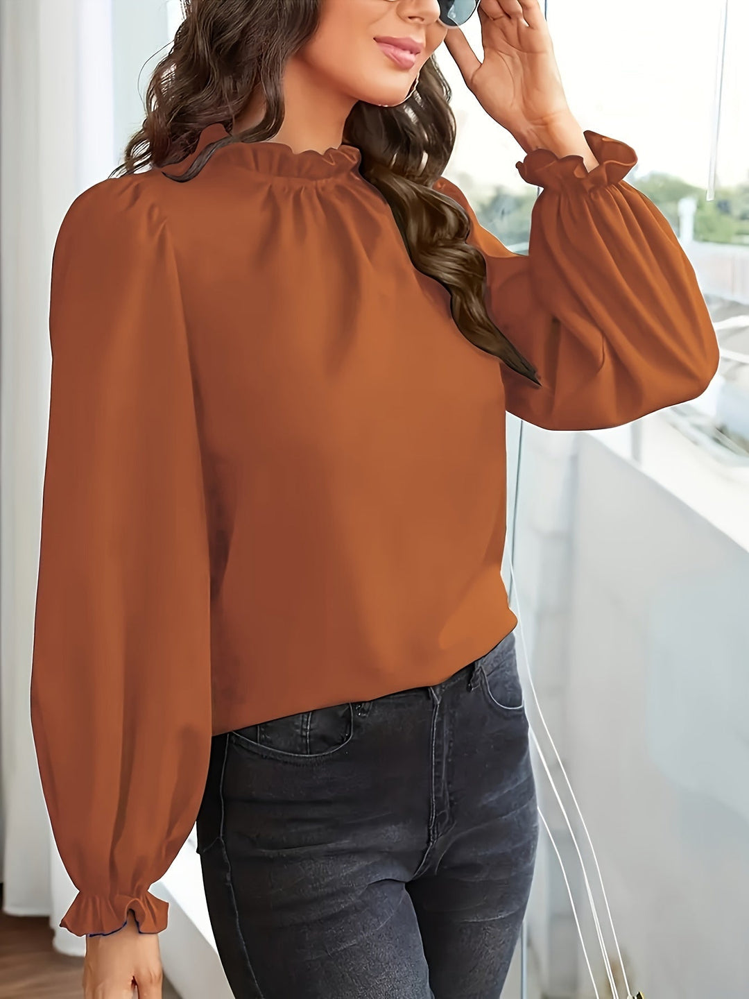 Estelle | Ruffle Collar Puff Sleeve Blouse
