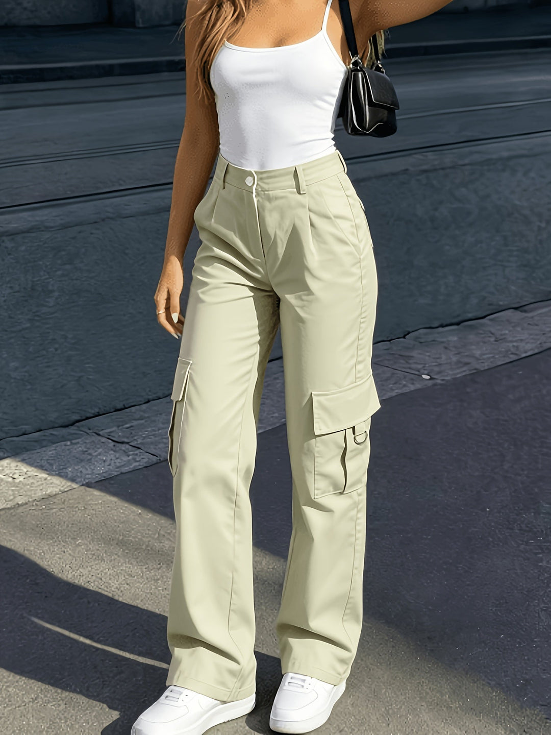 Delaney | High-Waisted Wide-Leg Cargo Pants