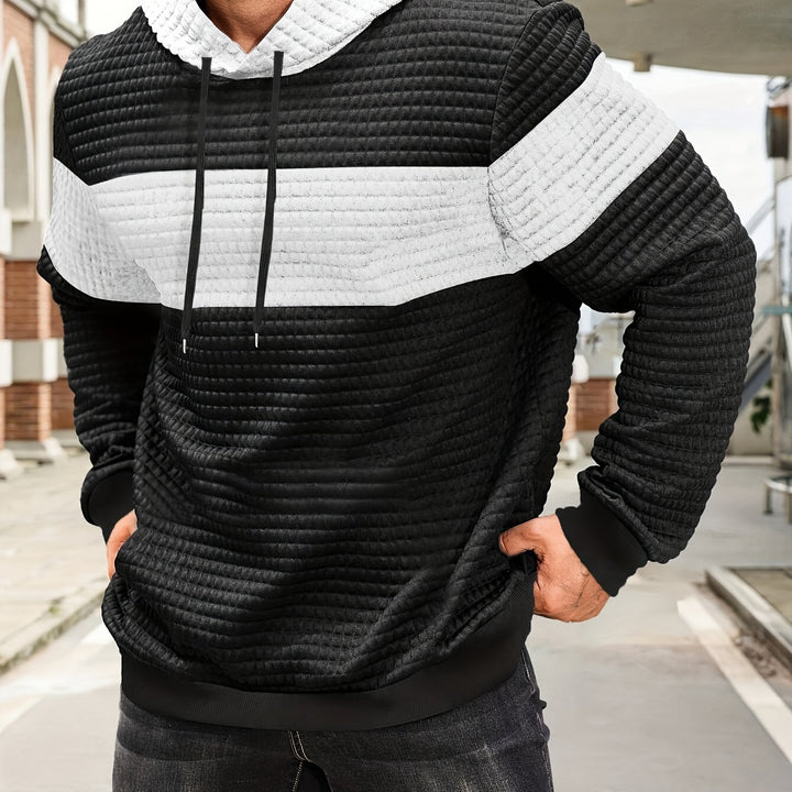 Russell | Textured Colour-Block Hoodie