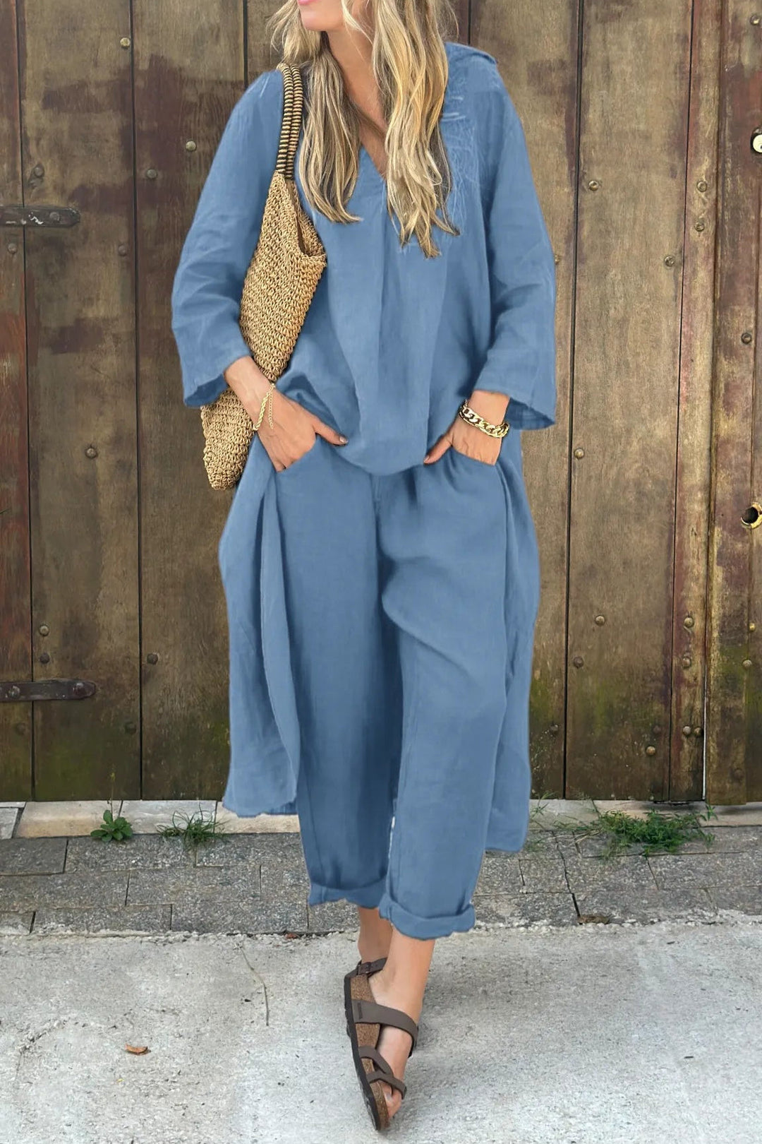 Clarisse | Elegant Loose V-Neck Set