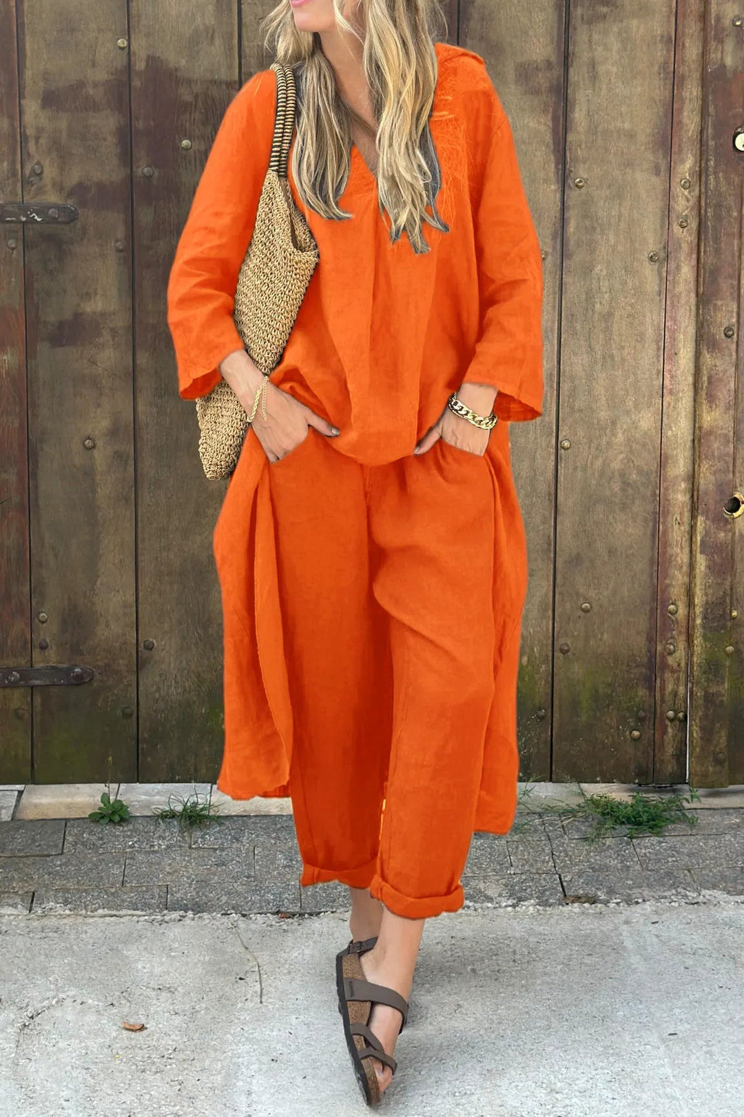 Clarisse | Elegant Loose V-Neck Set