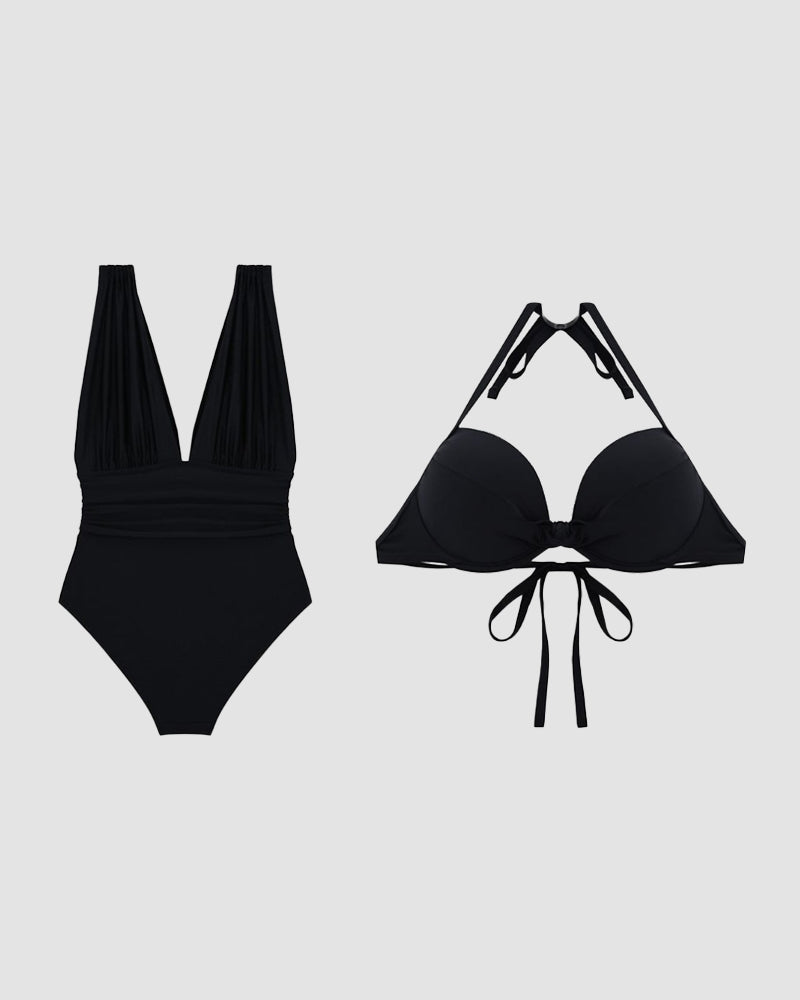 Noelle | Trendy Deep V-Neck Shaping Swimsuit
