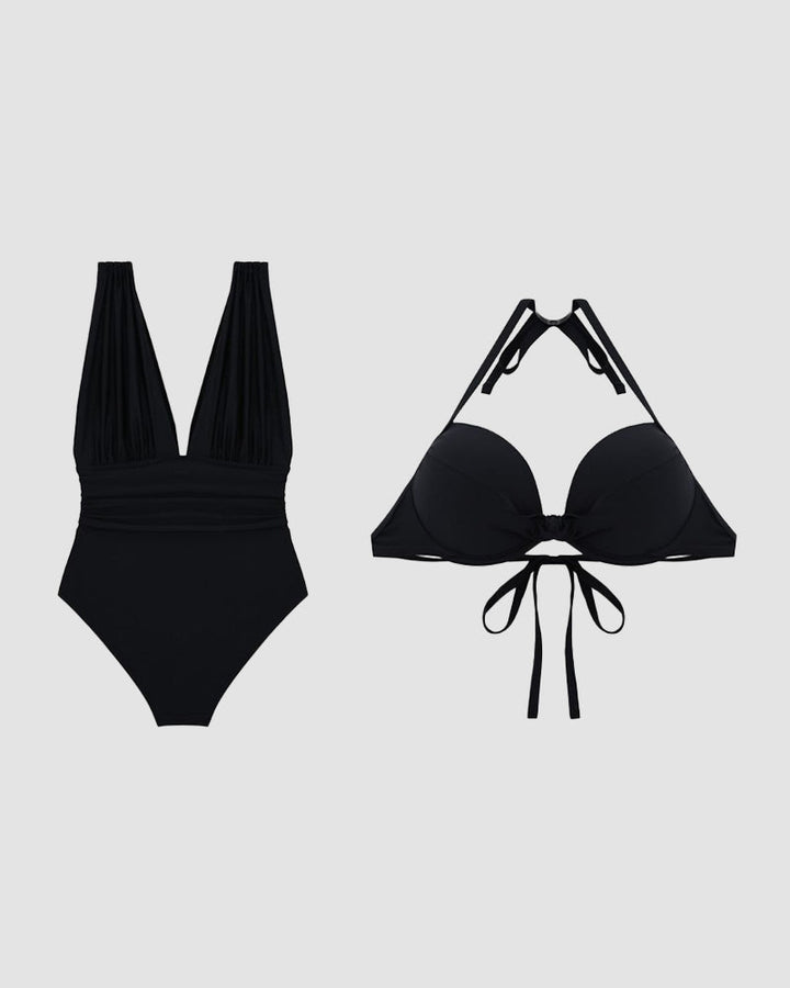 Noelle | Trendy Deep V-Neck Shaping Swimsuit