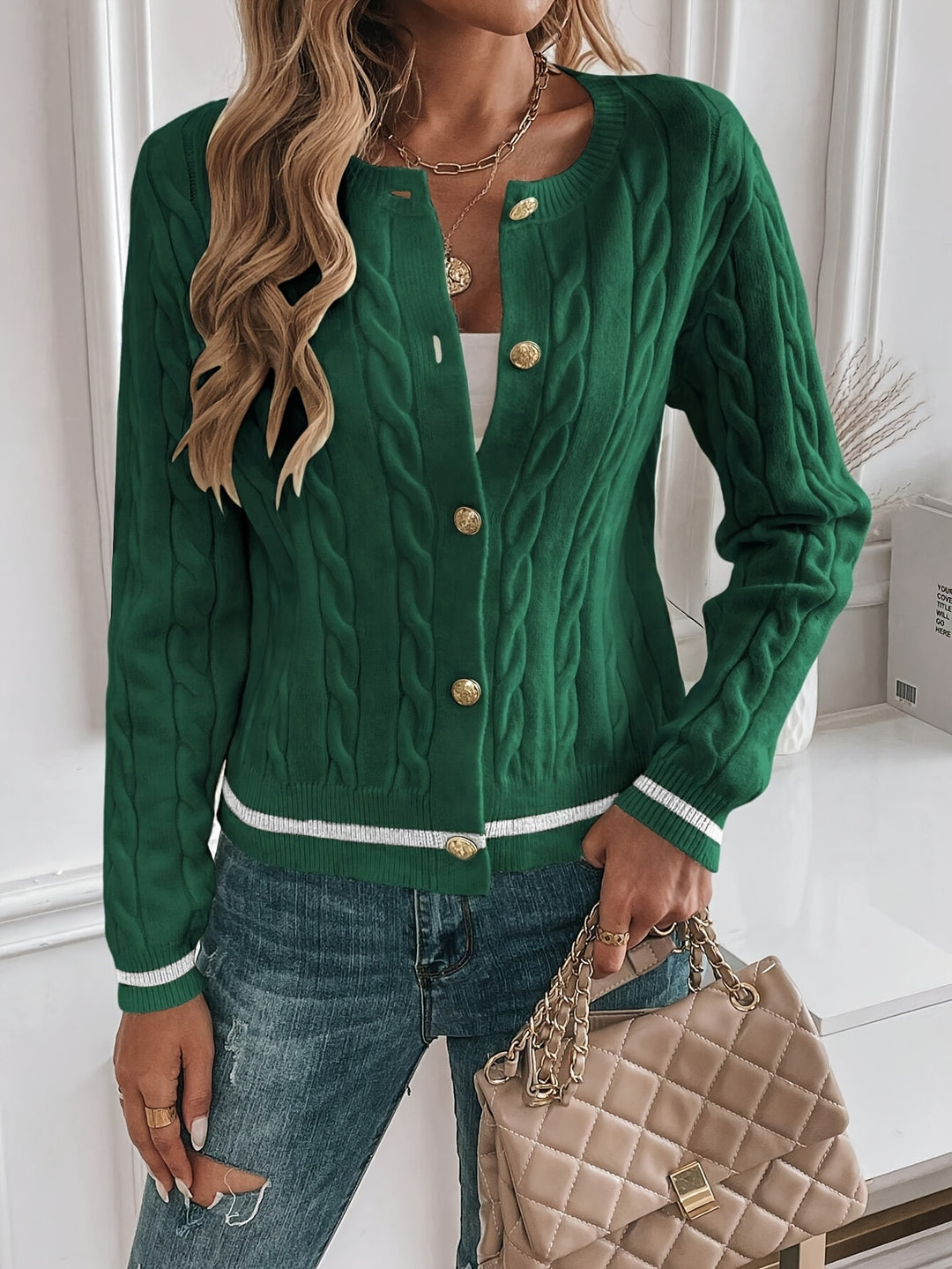 Laurel | Textured Button-Front Cardigan