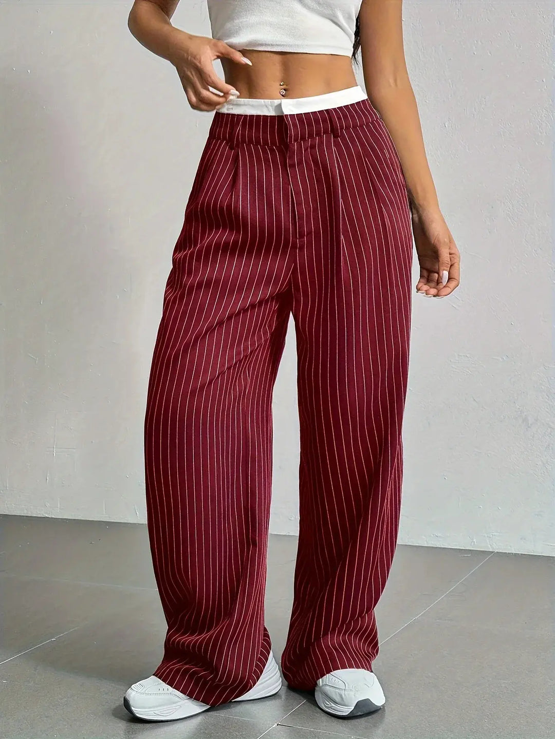 Mirella | Casual Striped Wide Pants