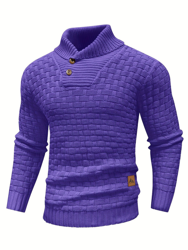 Garrett | Textured Shawl-Collar Sweater