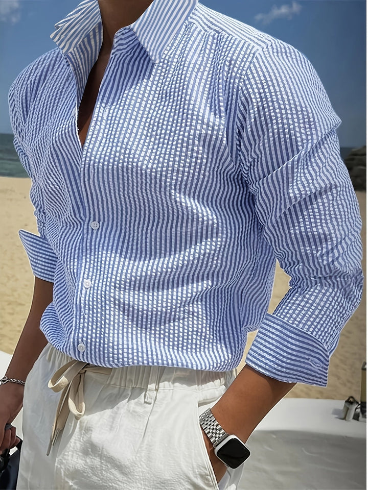 Reid | Refined Striped Long Sleeve Shirt