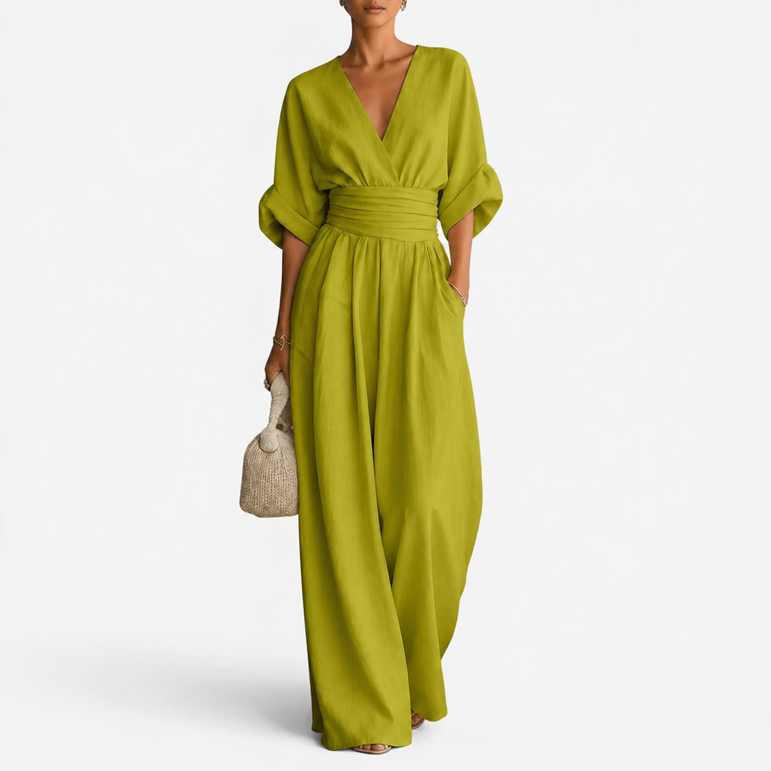 Kendra | Elegant V-Neck Wide Sleeve Jumpsuit
