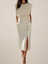Sabrina | Stylish Side Slit Midi Dress