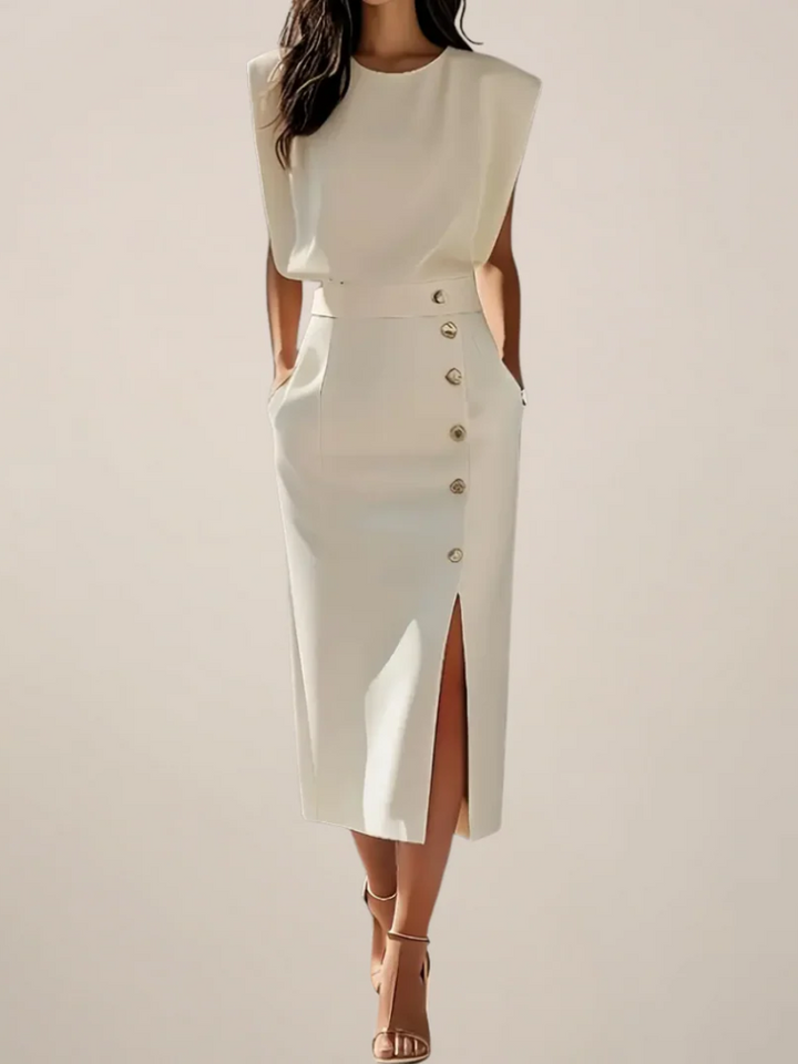 Sabrina | Stylish Side Slit Midi Dress