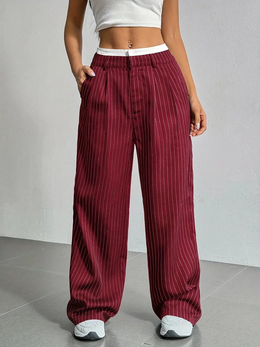 Mirella | Casual Striped Wide Pants