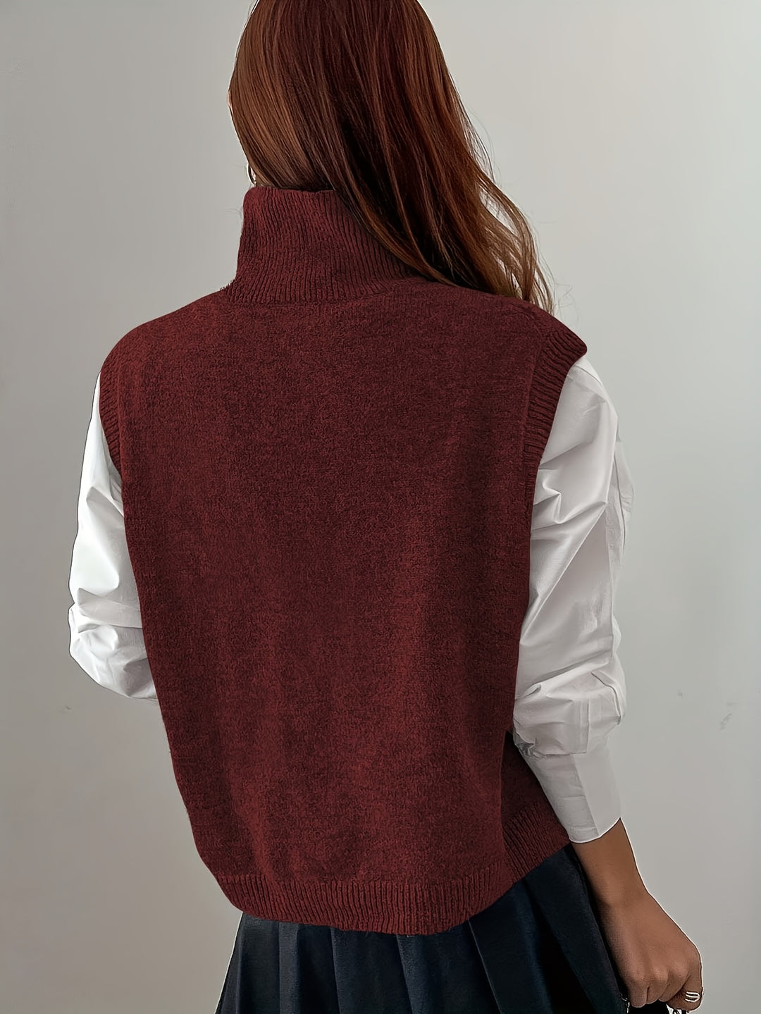 Susanna | High-Neck Knit Sweater Vest