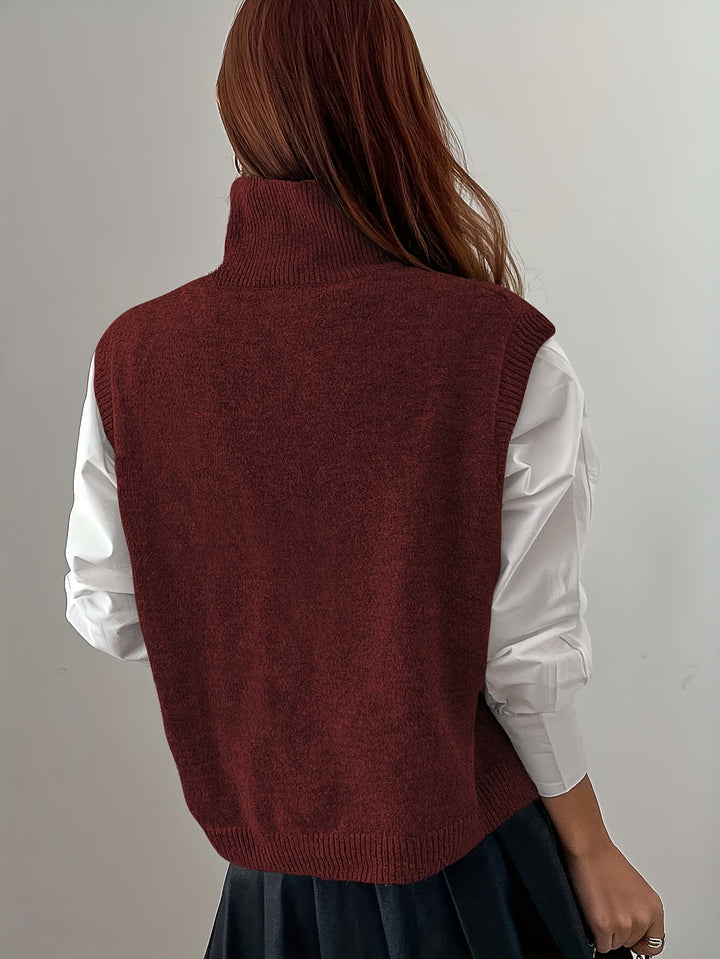 Susanna | High-Neck Knit Sweater Vest