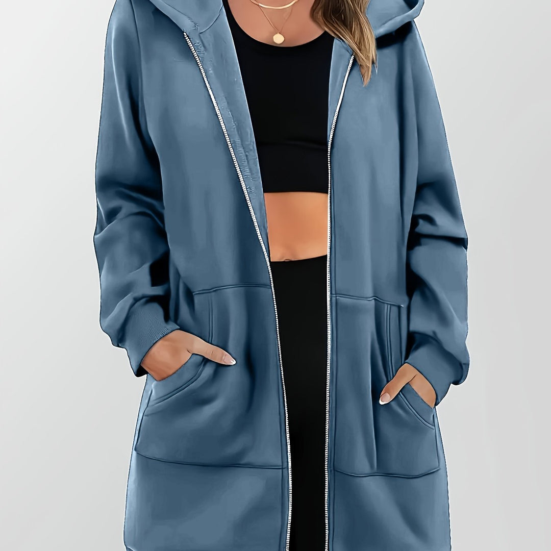 Sabina | Longline Zip-Up Hoodie