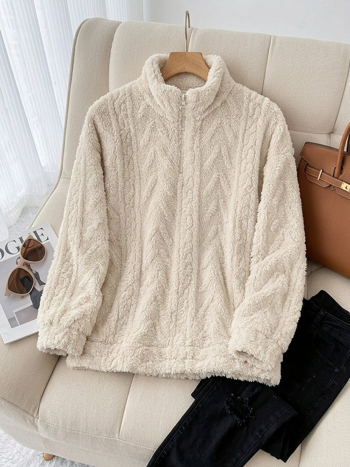 Loretta | Cozy Textured Stand-Collar Pullover