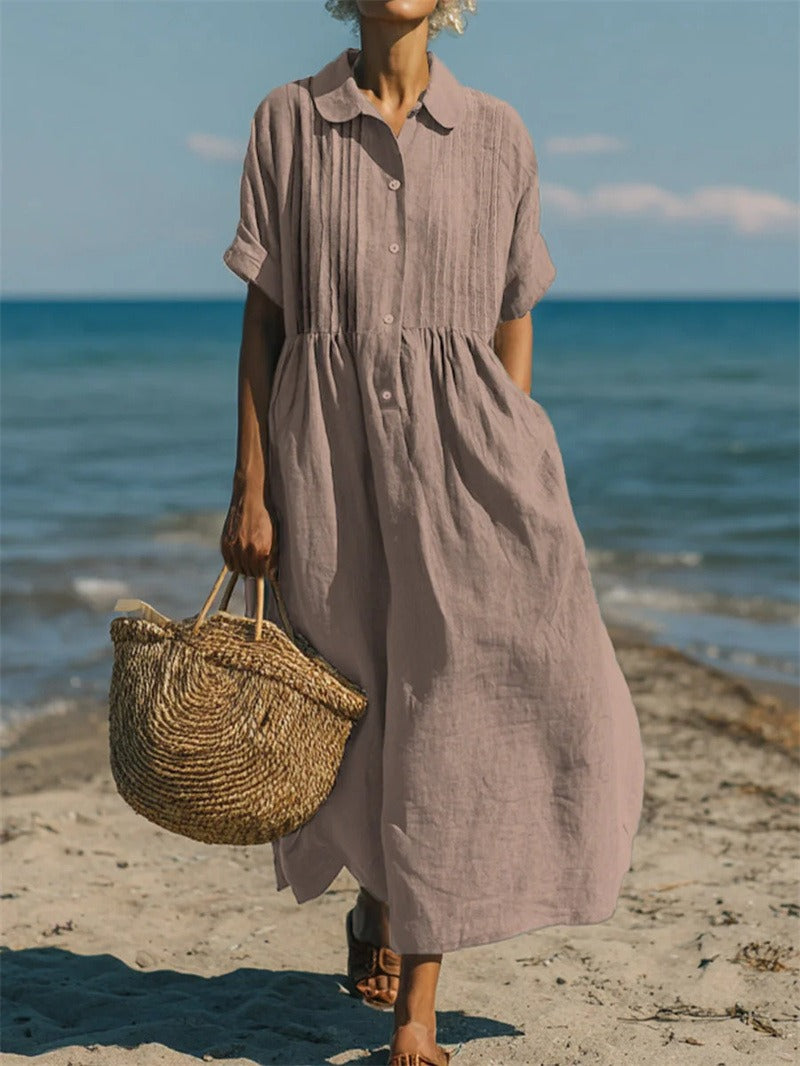 Tahlia | Casual Button Mid Sleeve Dress