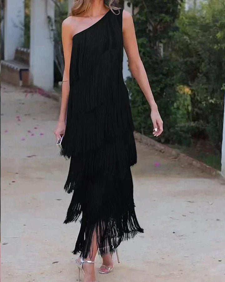 Viviana | Stylish Dropped Shoulders Long Dress