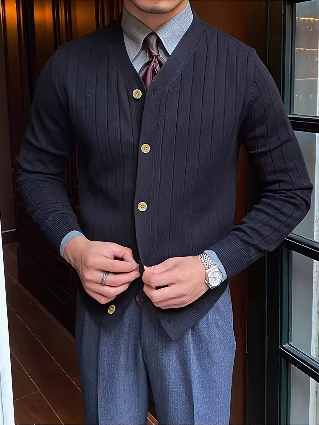 Franklin | Ribbed Button-Up Cardigan