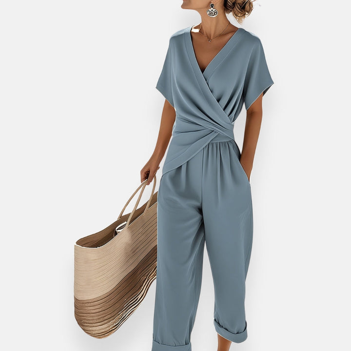 Allison | Draped Bow Detail Jumpsuit