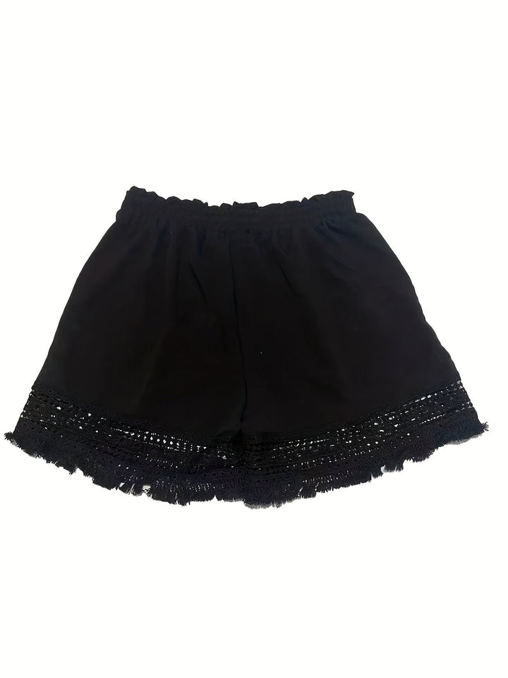 Lydia | Lace-Trim Relaxed Summer Shorts