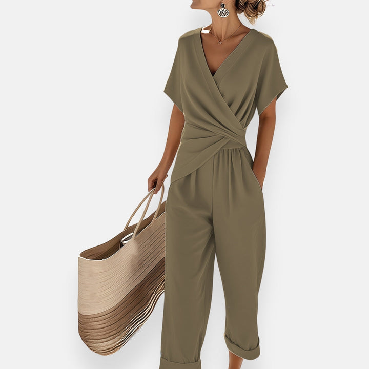 Allison | Draped Bow Detail Jumpsuit