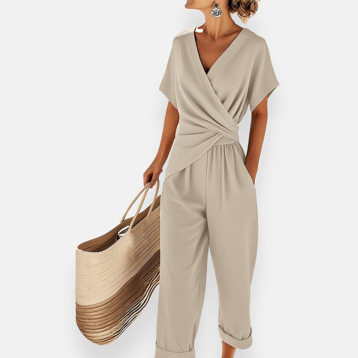 Allison | Draped Bow Detail Jumpsuit