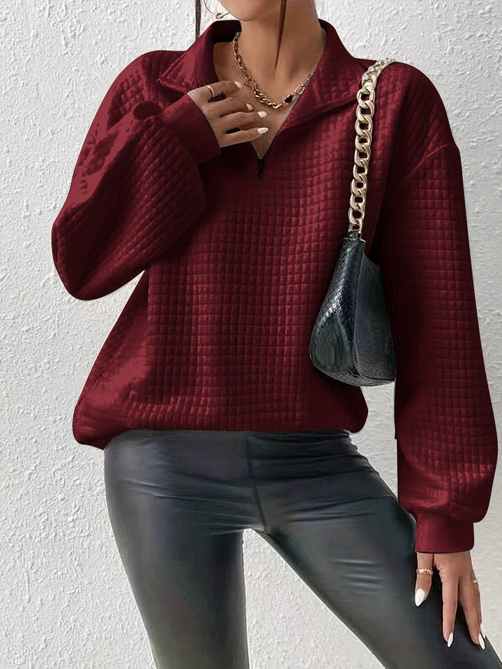 Paige | Textured Quarter-Zip Pullover