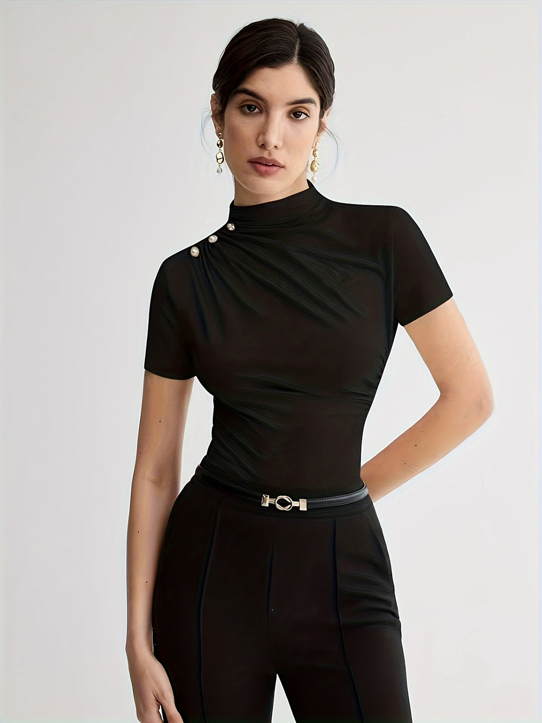 Marlowe | Refined Mock-Neck Top