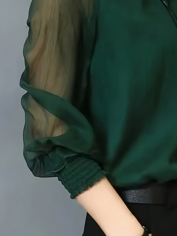 Whitney | Stand-Collar Long-Sleeve Blouse