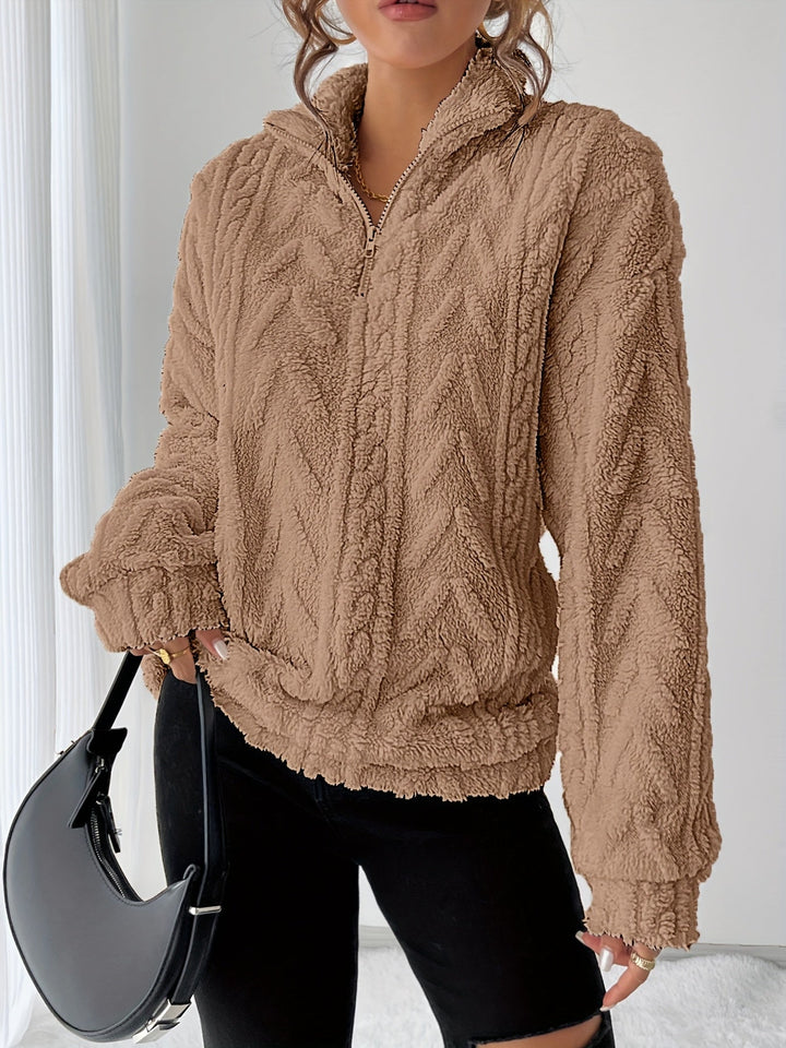 Loretta | Cozy Textured Stand-Collar Pullover